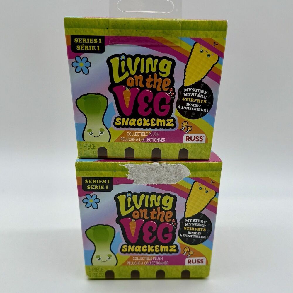 KELLYTOY Russ LIVING ON THE VEG Snackemz Plush Bundle Of 2 Blind Series No. 1